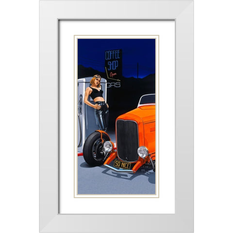 So Nice White Modern Wood Framed Art Print with Double Matting by Tempier, Guy