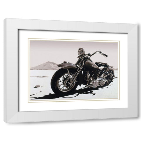 Desert Stone White Modern Wood Framed Art Print with Double Matting by Tempier, Guy