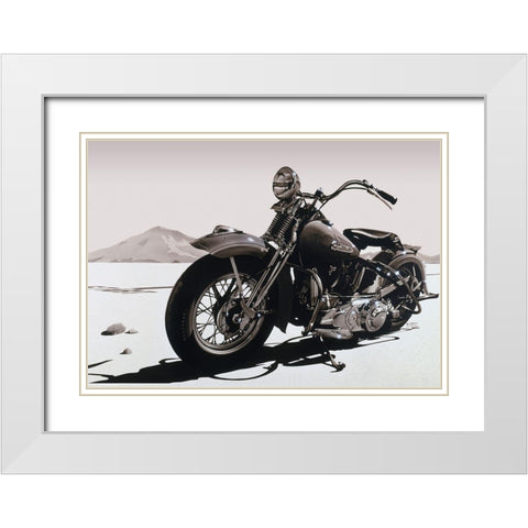 Desert Stone White Modern Wood Framed Art Print with Double Matting by Tempier, Guy