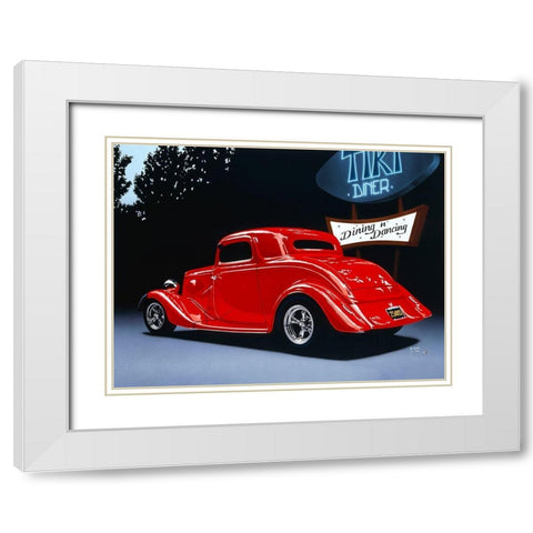 Tiki Diner White Modern Wood Framed Art Print with Double Matting by Tempier, Guy