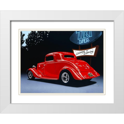 Tiki Diner White Modern Wood Framed Art Print with Double Matting by Tempier, Guy