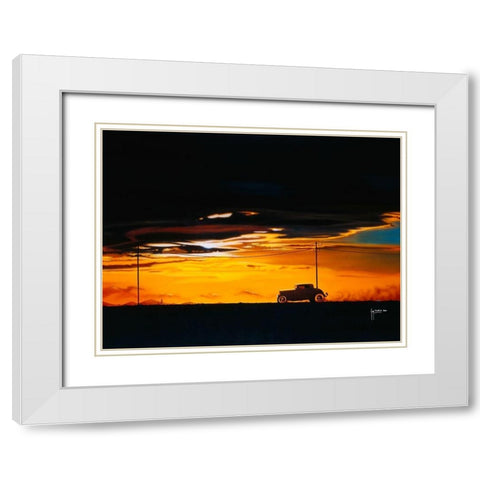 Sunset Run White Modern Wood Framed Art Print with Double Matting by Tempier, Guy