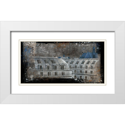 Facade I White Modern Wood Framed Art Print with Double Matting by Cadoret, Virginie