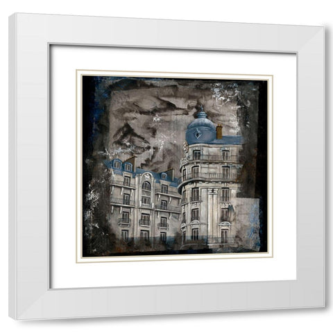 Facade II White Modern Wood Framed Art Print with Double Matting by Cadoret, Virginie