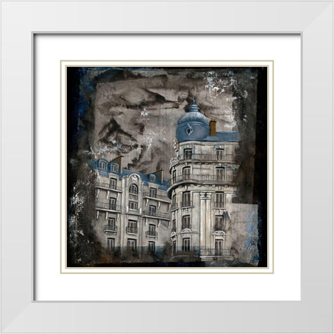Facade II White Modern Wood Framed Art Print with Double Matting by Cadoret, Virginie