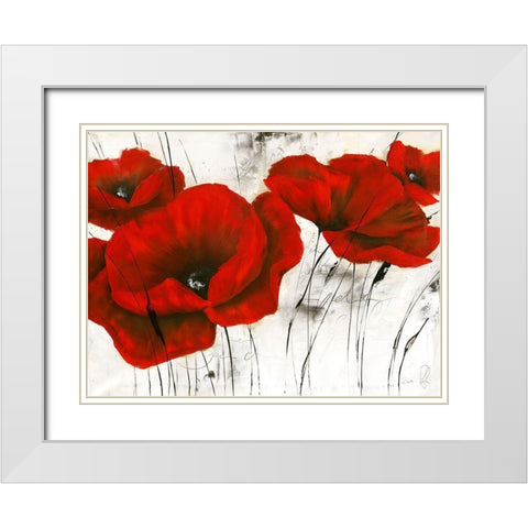 Pavot d hiver V White Modern Wood Framed Art Print with Double Matting by Zacher-Finet, Isabelle