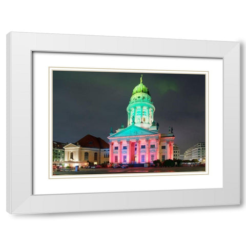Gendarmenmarkt II White Modern Wood Framed Art Print with Double Matting by Fischer, Rolf
