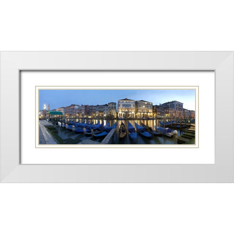 Venedig Canal Grande White Modern Wood Framed Art Print with Double Matting by Fischer, Rolf