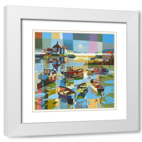 Low Tide White Modern Wood Framed Art Print with Double Matting by James, David