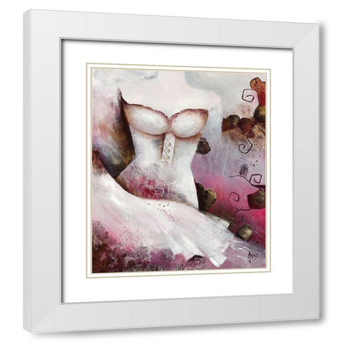 Sensibilite feminine I White Modern Wood Framed Art Print with Double Matting by Jadis