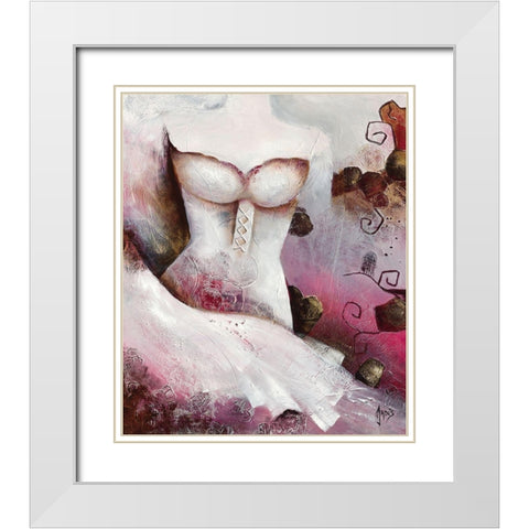 Sensibilite feminine I White Modern Wood Framed Art Print with Double Matting by Jadis