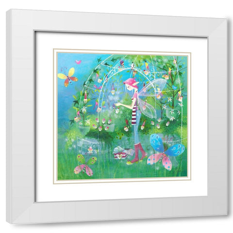 The Fairy Garden White Modern Wood Framed Art Print with Double Matting by McFaul, Lorrie
