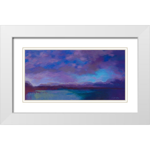 Grand Baie nuit III White Modern Wood Framed Art Print with Double Matting by Mazur-Devaux, Ewa
