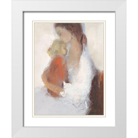 Maternite III White Modern Wood Framed Art Print with Double Matting by Parise, Chantal