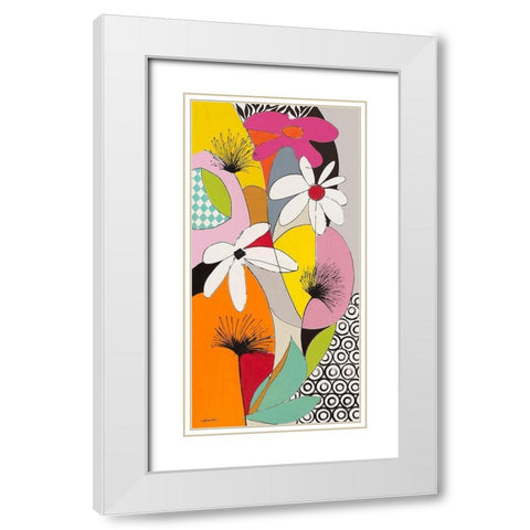 Le jardin de Valerie White Modern Wood Framed Art Print with Double Matting by Brand, Valerie