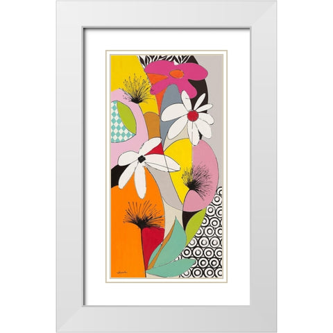Le jardin de Valerie White Modern Wood Framed Art Print with Double Matting by Brand, Valerie