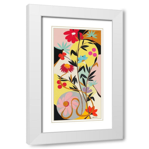 Harmonie White Modern Wood Framed Art Print with Double Matting by Brand, Valerie