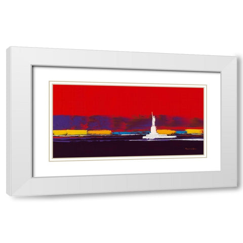 New York I White Modern Wood Framed Art Print with Double Matting by Fontdeville, Guy