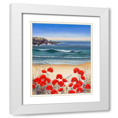 PoppyÂ Sands White Modern Wood Framed Art Print with Double Matting by Mayes, Hilary