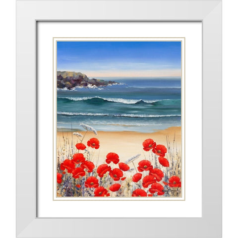 PoppyÂ Sands White Modern Wood Framed Art Print with Double Matting by Mayes, Hilary