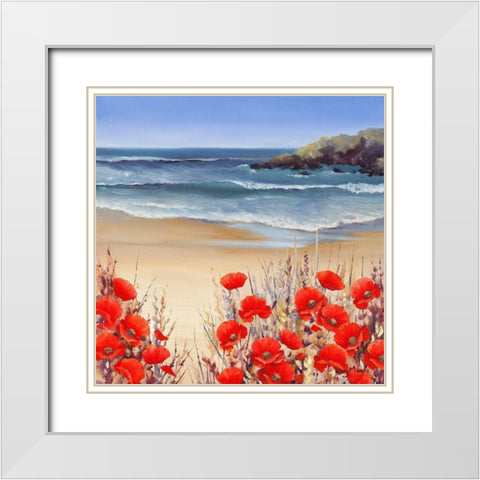 Secret Cove White Modern Wood Framed Art Print with Double Matting by Mayes, Hilary