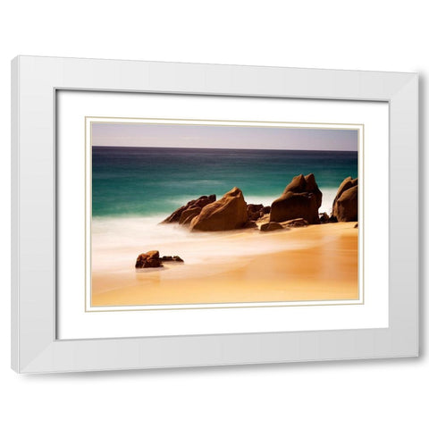 Los Cabos White Modern Wood Framed Art Print with Double Matting by Westfield, Wim