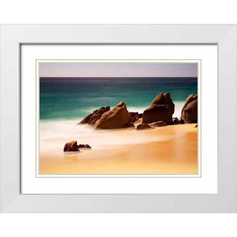 Los Cabos White Modern Wood Framed Art Print with Double Matting by Westfield, Wim