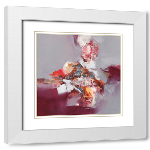 Mineral I White Modern Wood Framed Art Print with Double Matting by Ball, Veronique