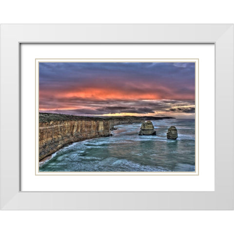 Port Campbell White Modern Wood Framed Art Print with Double Matting by Terrible, Aurelien