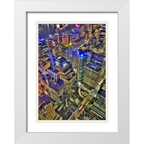 Sydney s Skyline White Modern Wood Framed Art Print with Double Matting by Terrible, Aurelien