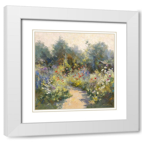 Petit paradis White Modern Wood Framed Art Print with Double Matting by Messely, Paul