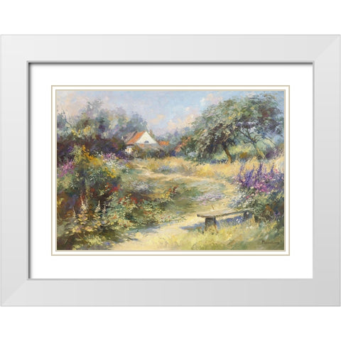 Le jardin du peintre White Modern Wood Framed Art Print with Double Matting by Messely, Paul