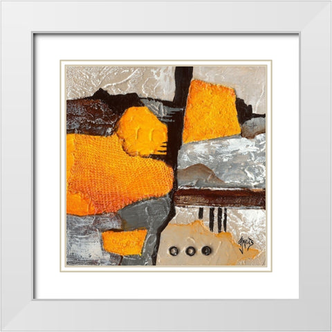 Transfert d emotion II White Modern Wood Framed Art Print with Double Matting by Jadis