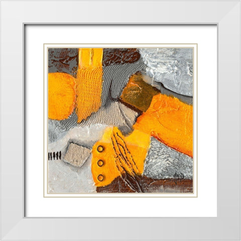 Transfert d emotion III White Modern Wood Framed Art Print with Double Matting by Jadis