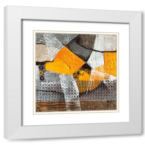 Transfert d emotion IV White Modern Wood Framed Art Print with Double Matting by Jadis