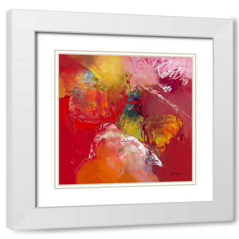 Variations abstraites XIX White Modern Wood Framed Art Print with Double Matting by Magis, Pascal