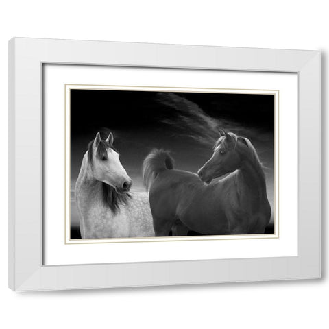 Shall we dance White Modern Wood Framed Art Print with Double Matting by Llovet, Jorge