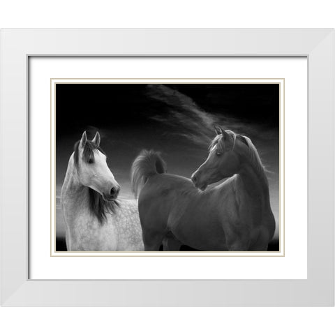 Shall we dance White Modern Wood Framed Art Print with Double Matting by Llovet, Jorge