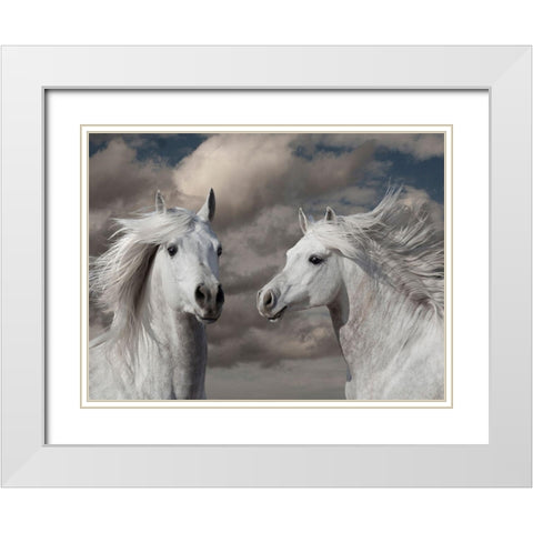 Close Friends White Modern Wood Framed Art Print with Double Matting by Llovet, Jorge