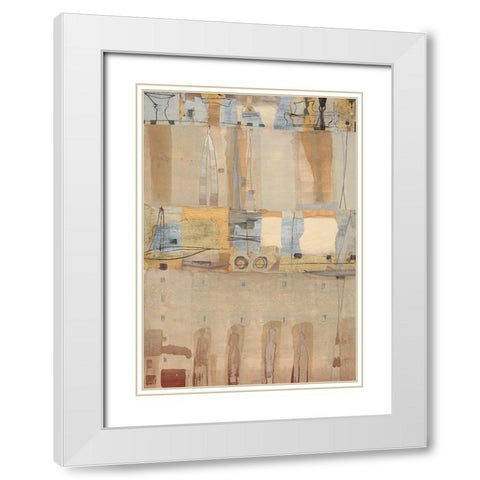 Sinus White Modern Wood Framed Art Print with Double Matting by Richter-Armgart, Rose