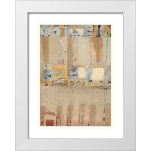 Sinus White Modern Wood Framed Art Print with Double Matting by Richter-Armgart, Rose