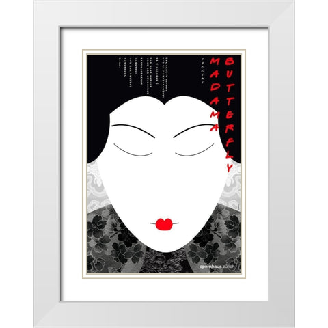 Madama Butterfly White Modern Wood Framed Art Print with Double Matting by Geissbuhler, K. Domenic