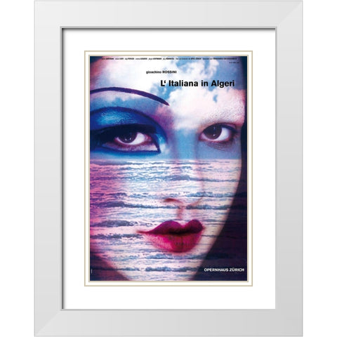 L Italiana in Algeri White Modern Wood Framed Art Print with Double Matting by Geissbuhler, K. Domenic