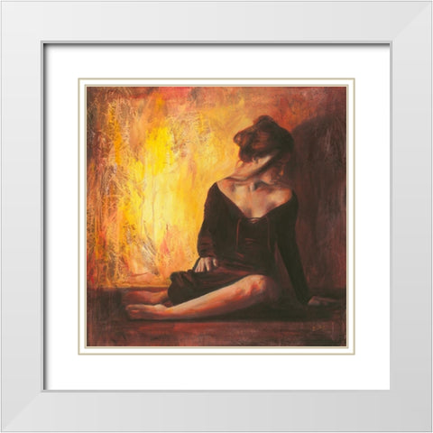 Mezzanote II White Modern Wood Framed Art Print with Double Matting by van den Bogerd, Escha