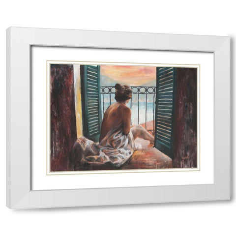 Vista lago I White Modern Wood Framed Art Print with Double Matting by van den Bogerd, Escha