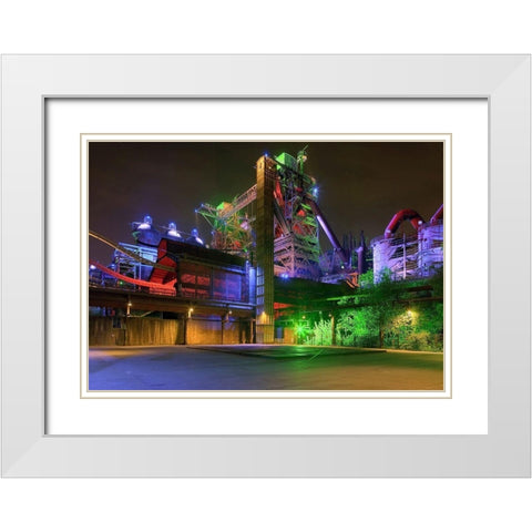 Landschaftspark Duisburg White Modern Wood Framed Art Print with Double Matting by Fischer, Rolf