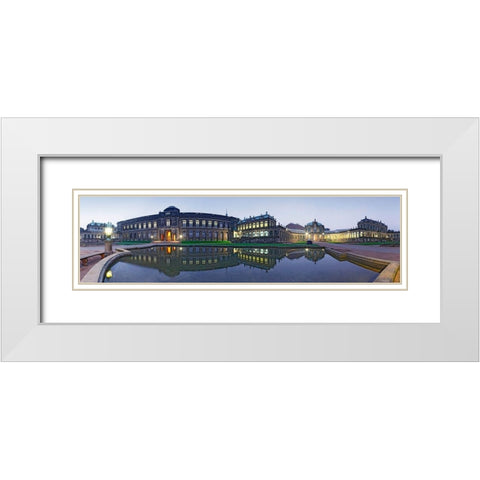 Zwinger Dresden Abendstimmung White Modern Wood Framed Art Print with Double Matting by Fischer, Rolf