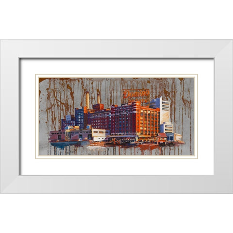 Domino III White Modern Wood Framed Art Print with Double Matting by Blondel, Sandrine