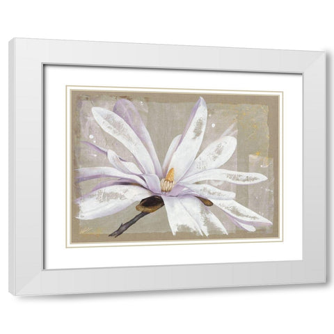 Stellata White Modern Wood Framed Art Print with Double Matting by Cadoret, Virginie