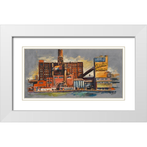 Domino IV White Modern Wood Framed Art Print with Double Matting by Blondel, Sandrine